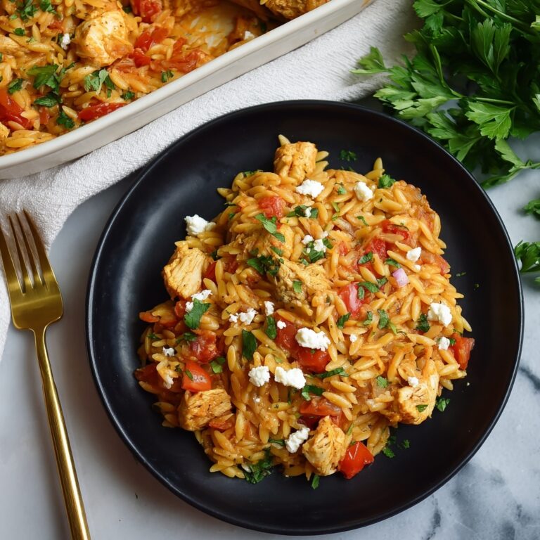 Greek Chicken Orzo Bake Recipe
