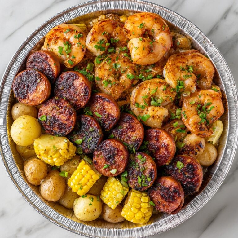 Shrimp, Corn, Potatoes, and Smoked Sausage Foil Pack Recipe