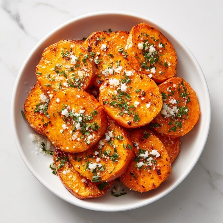 Roasted Sweet Potatoes with Garlic and Parmesan Recipe