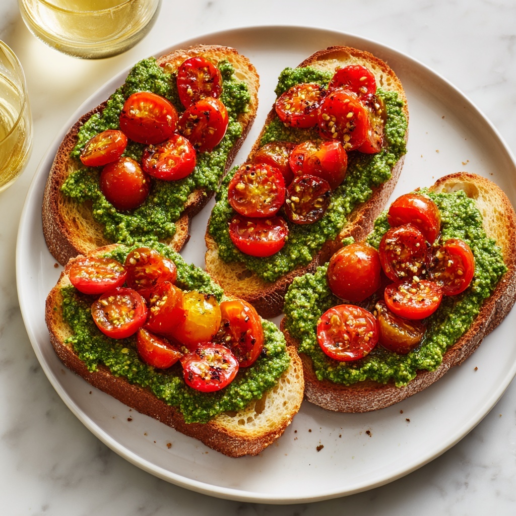 Classic Basil Pesto Crostini Recipe - Recipe Image