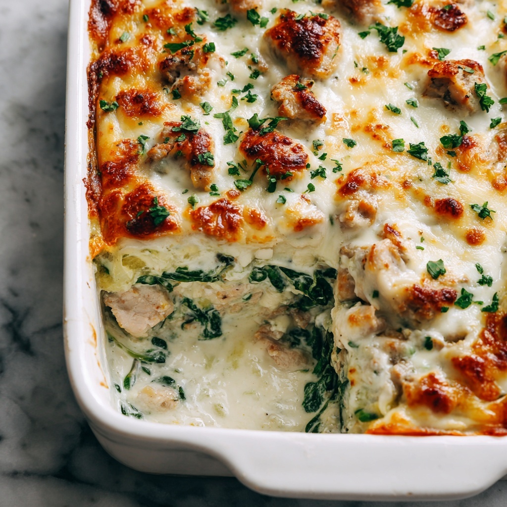 Creamy Chicken and Spinach Casserole Recipe - Recipe Image