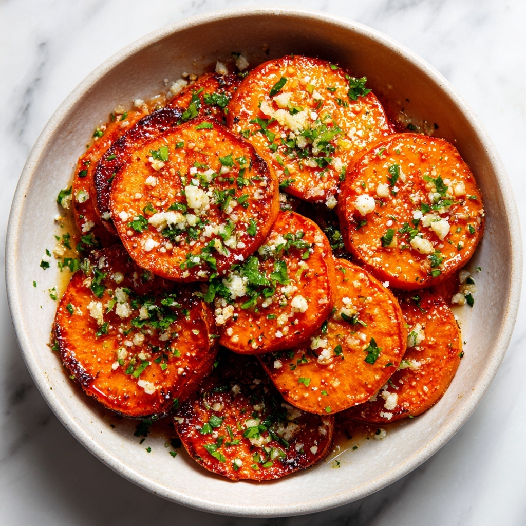 Roasted Sweet Potatoes with Garlic and Parmesan Recipe - Recipe Image