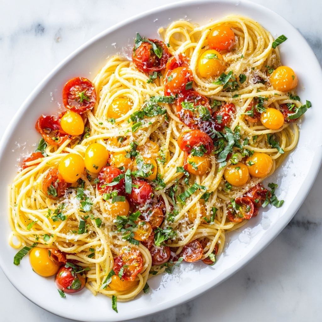 Cherry Tomato Basil Pasta Recipe - Recipe Image