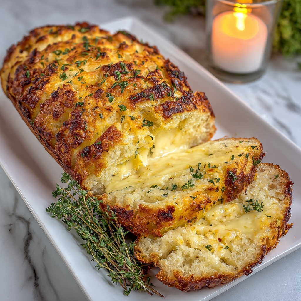 Cheesy Bread (Garlic Butter Mozzarella & Parmesan Bake) Recipe - Recipe Image