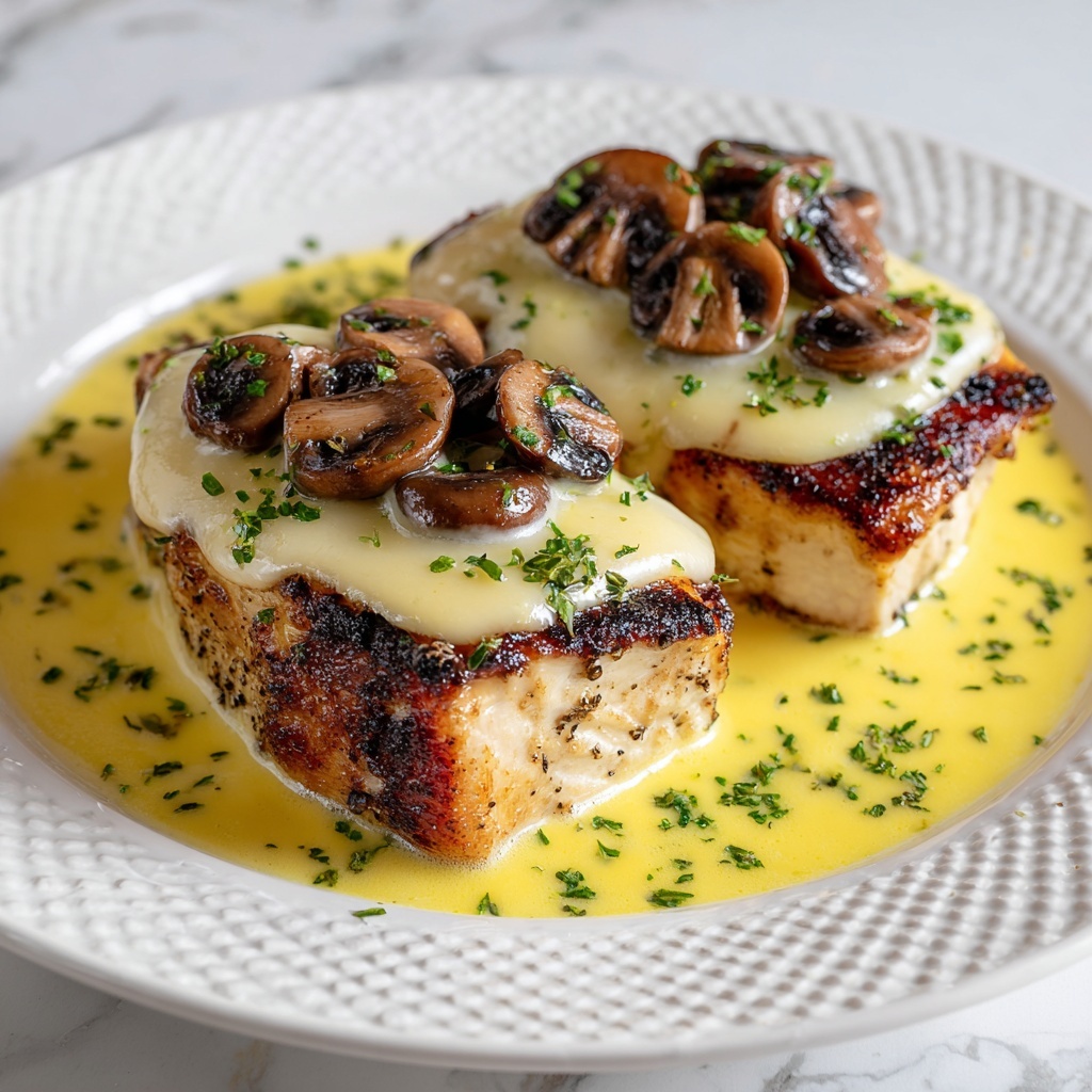 Cheesy Garlic Butter Mushroom Stuffed Chicken Recipe - Recipe Image