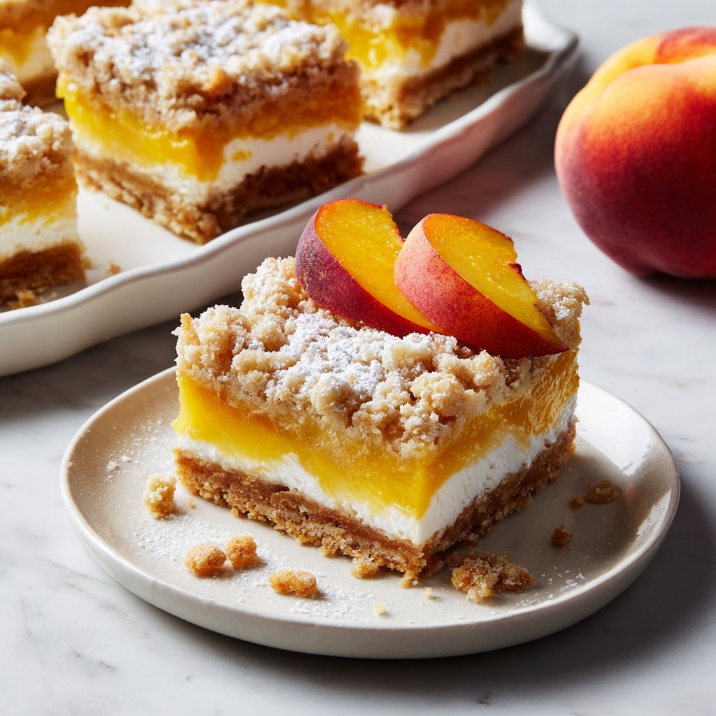 Peaches and Cream Pie Bars Recipe - Recipe Image