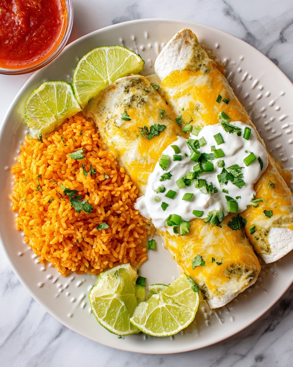 Smothered Green Chile Chicken Burritos Recipe - Recipe Image