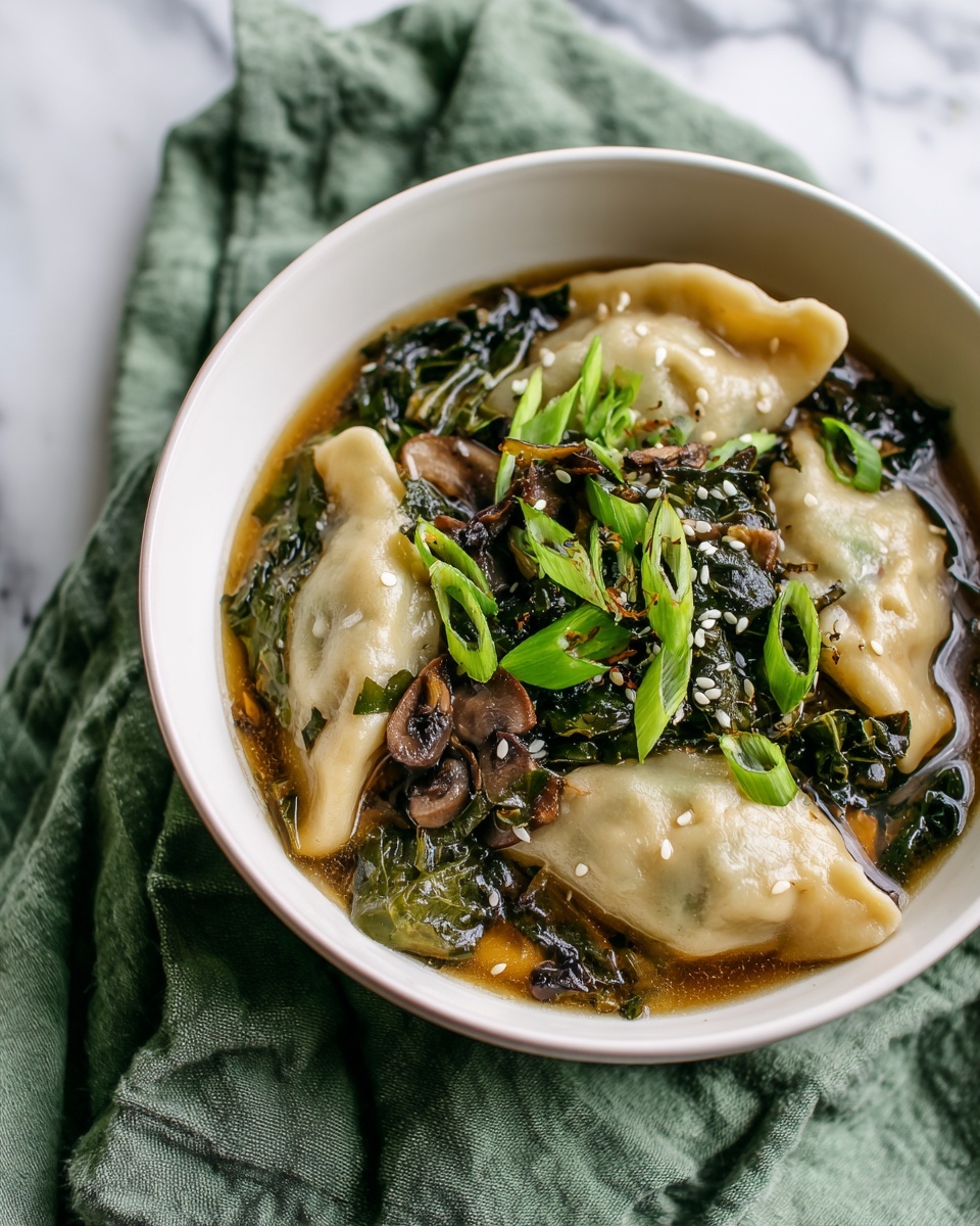 Potsticker Soup with Mushrooms & Bok Choy Recipe - Recipe Image
