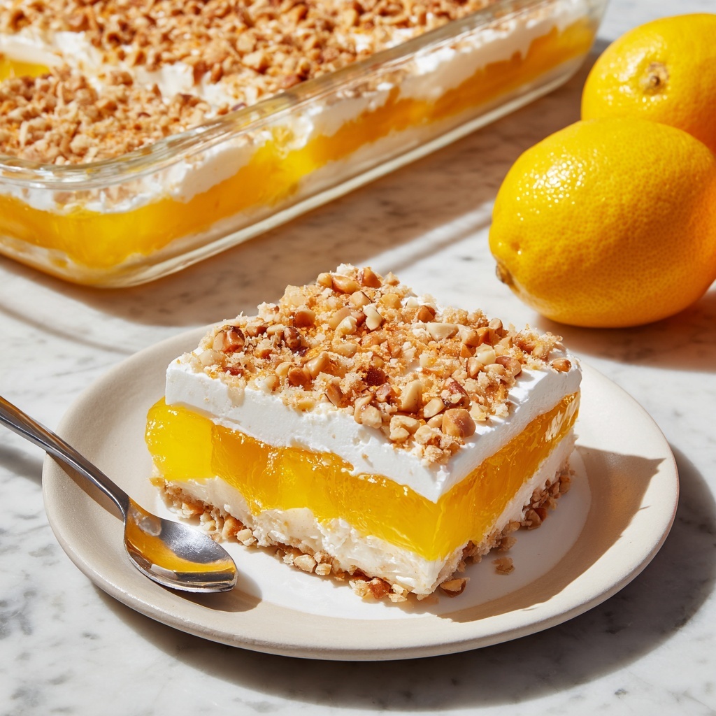 Lemon Pineapple Jello with Pineapple Whipped Cream Topping Recipe - Recipe Image