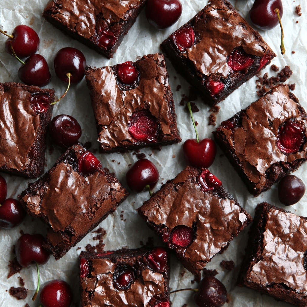 Roasted Cherry Brownies Recipe - Recipe Image