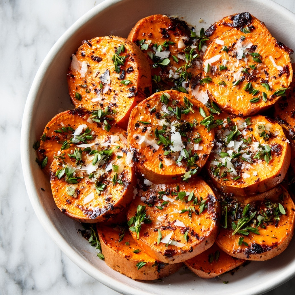 Roasted Sweet Potatoes with Garlic and Parmesan Recipe - Recipe Image