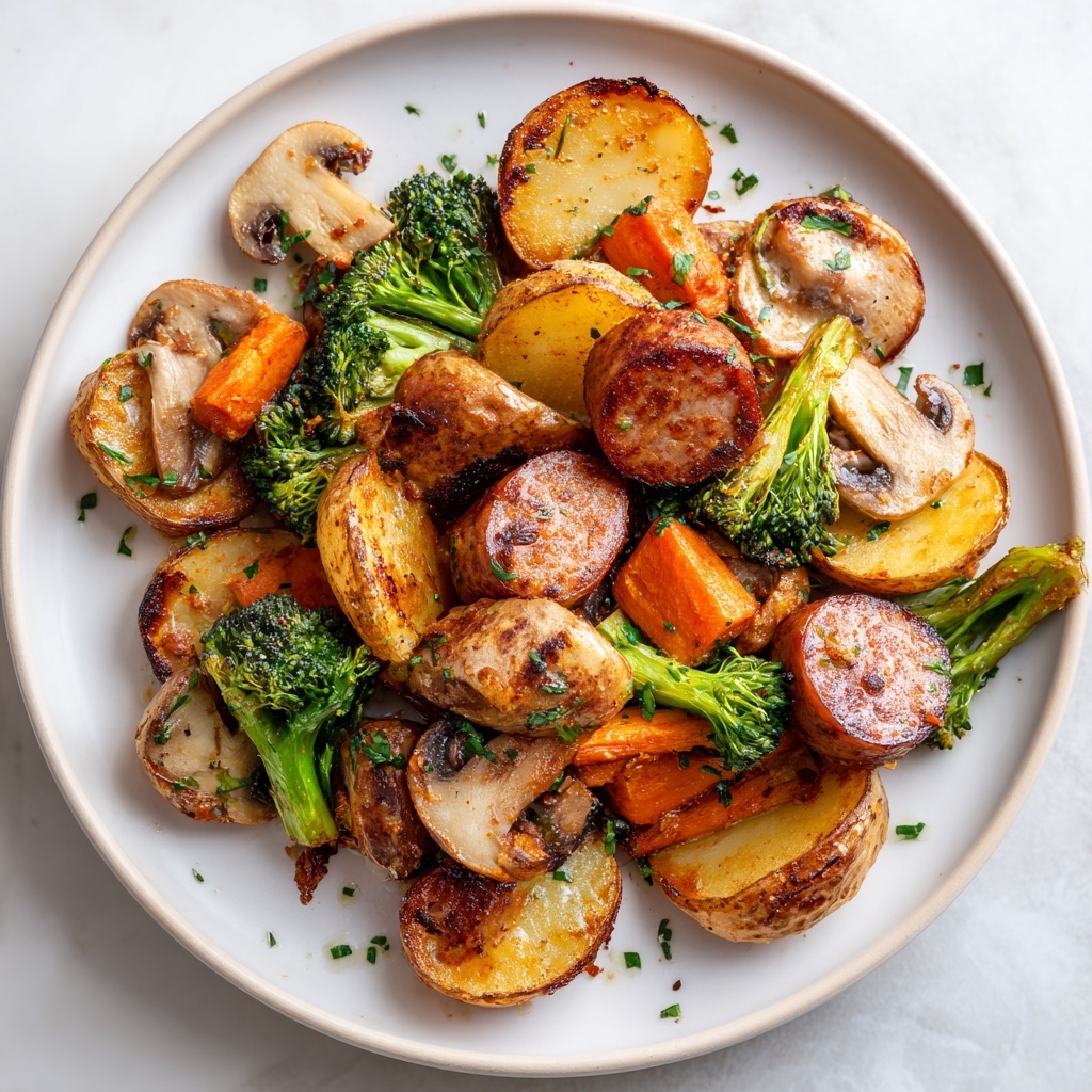 One Pan Baked Italian Sausage and Veggies Recipe - Recipe Image