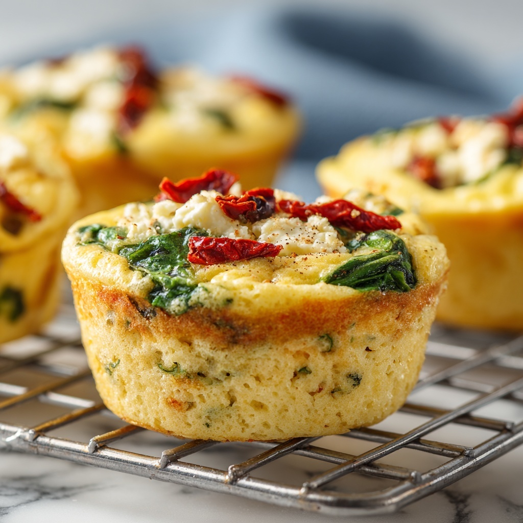 Spinach, Feta, and Sun-Dried Tomato Egg Muffin Cups Recipe - Recipe Image