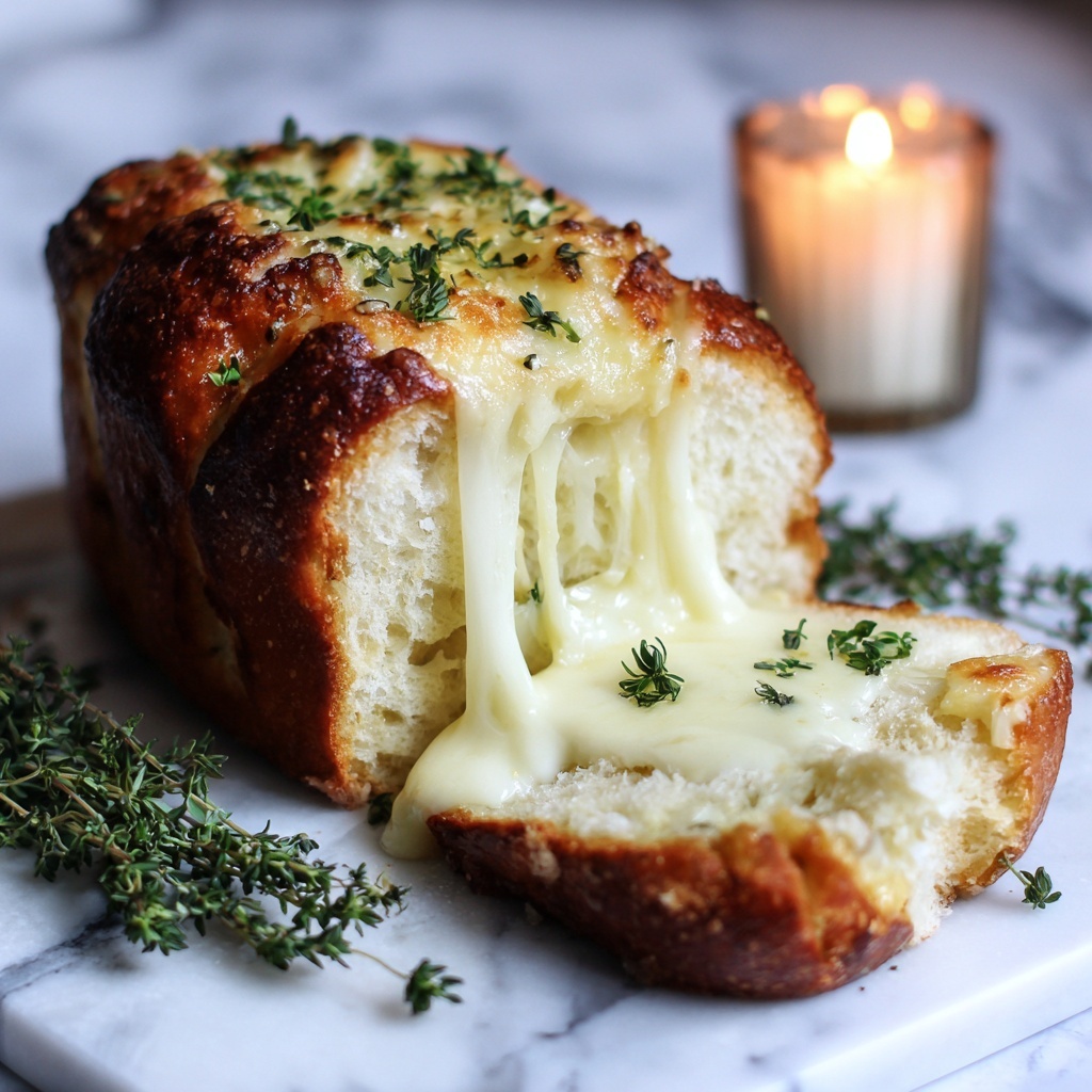 Cheesy Bread (Garlic Butter Mozzarella & Parmesan Bake) Recipe - Recipe Image