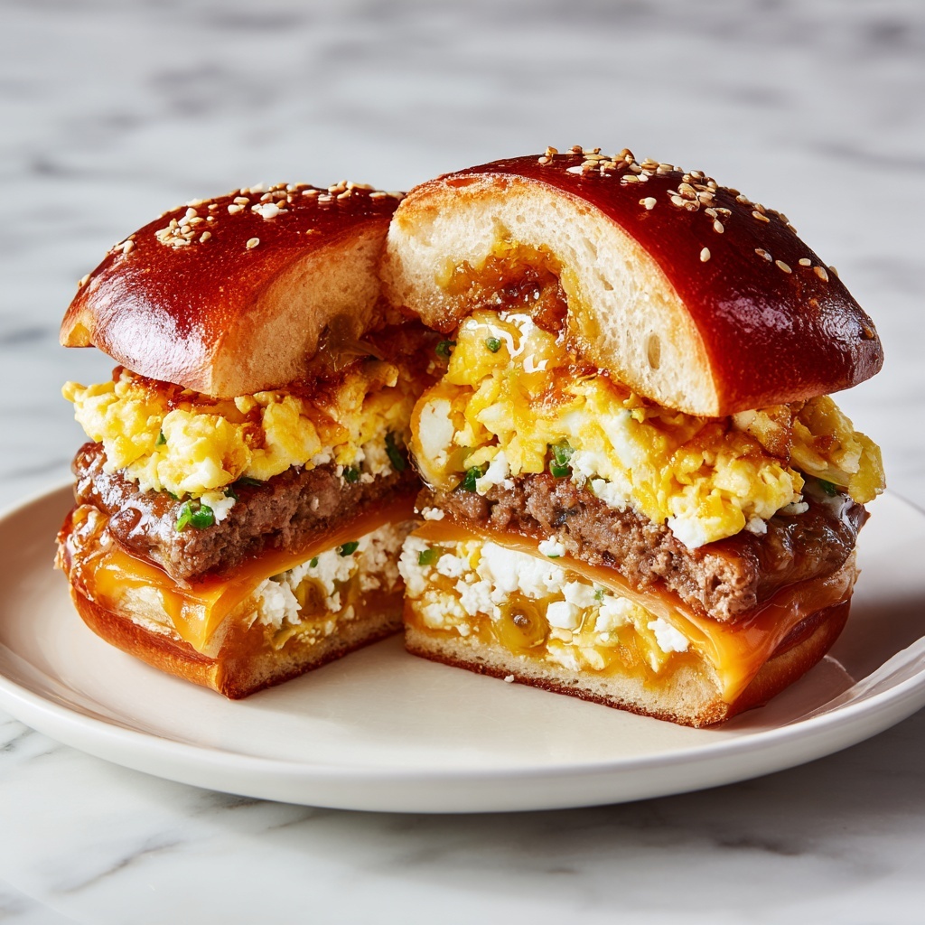 Spicy Cheddar Cream Cheese Egg Sandwich Recipe - Recipe Image