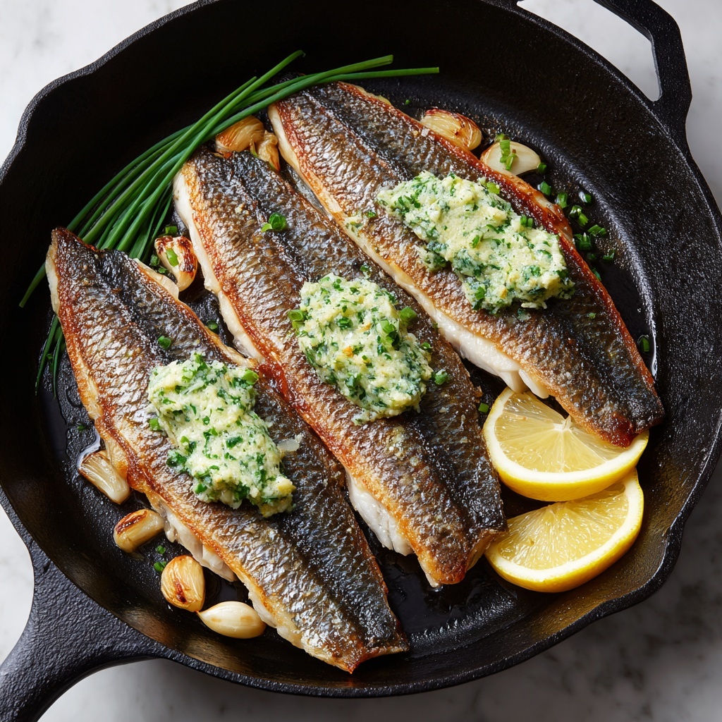 Pan-Roasted Sea Bass with Garlic Butter Recipe - Recipe Image