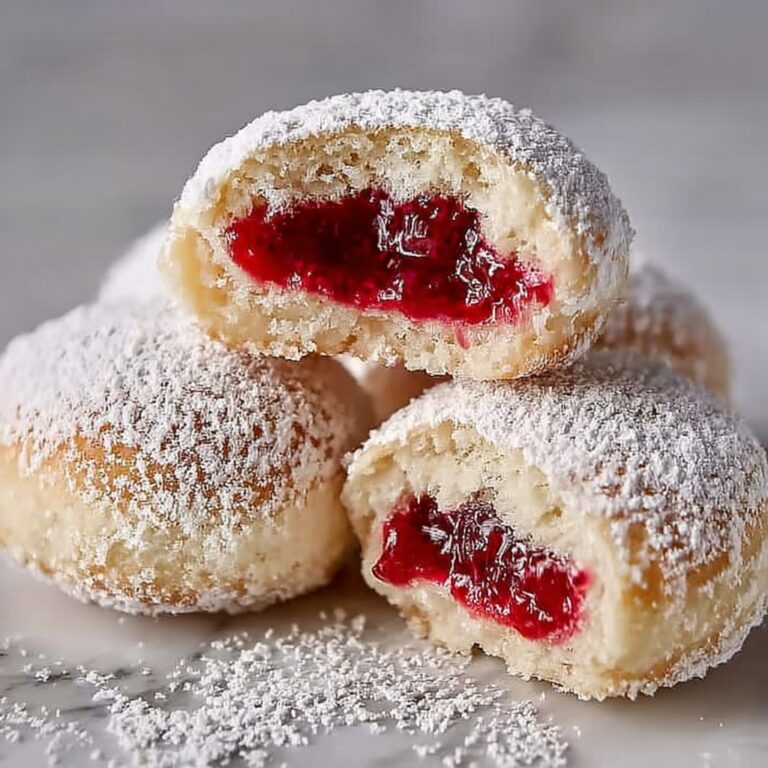 Raspberry Filled Almond Snowball Cookies Recipe
