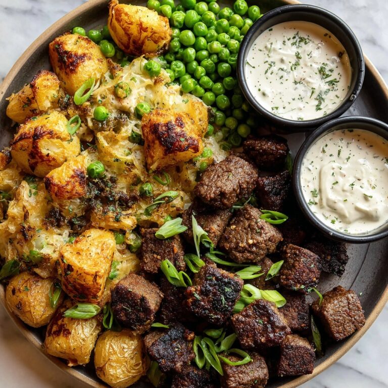 Garlic Butter Steak Bites with Smashed Potatoes Recipe