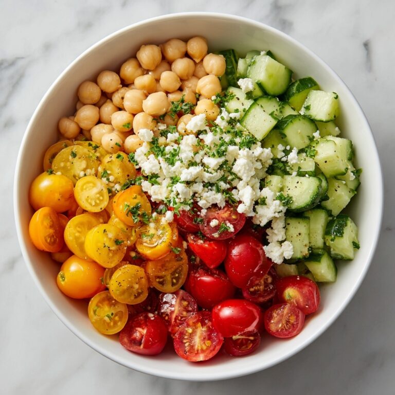 Easy Chickpea Cucumber Salad with Feta and Tomatoes Recipe