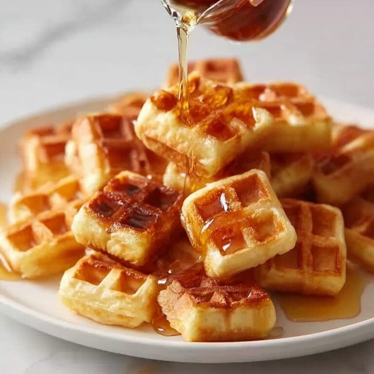 Cornbread Waffle Bites with Honey Butter Syrup Recipe