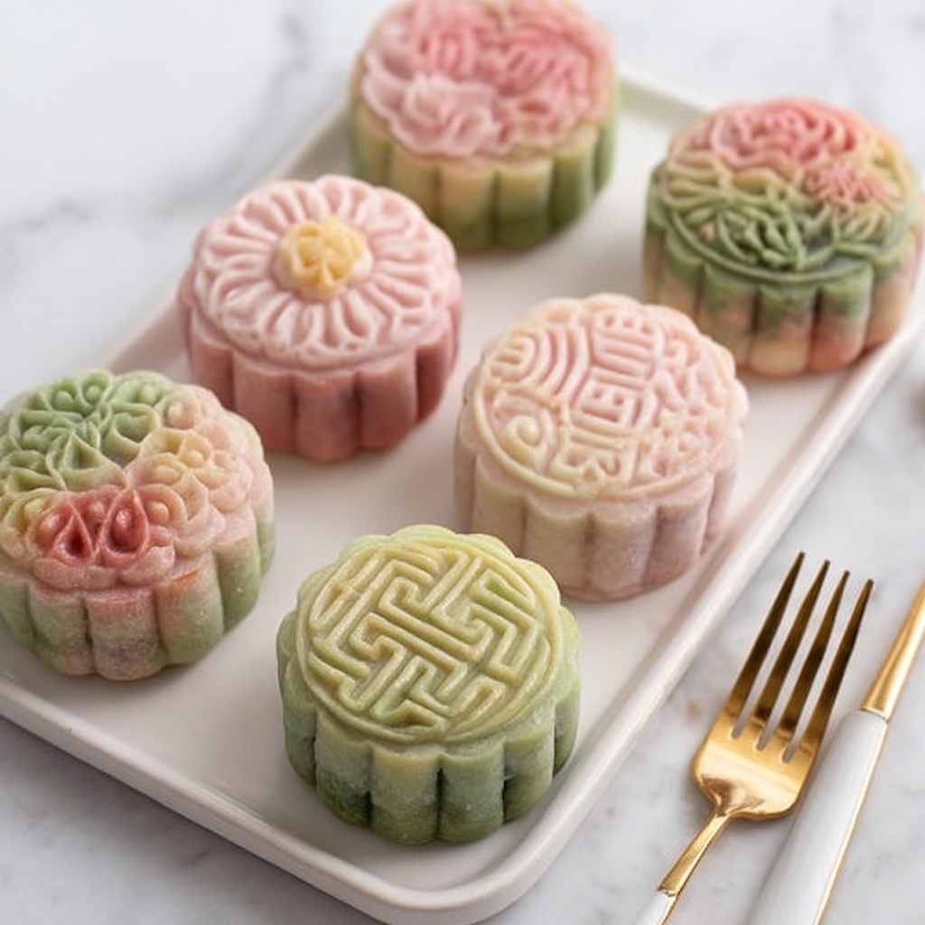 Strawberry Snow Skin Mooncakes Recipe - Recipe Image
