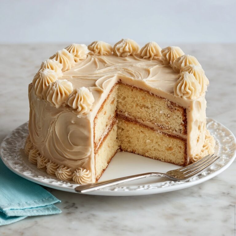 Vanilla Cream Cake with Quick Caramel Frosting Recipe