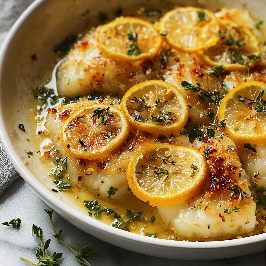 Baked Cod with Lemon and Garlic Recipe - Recipe Image