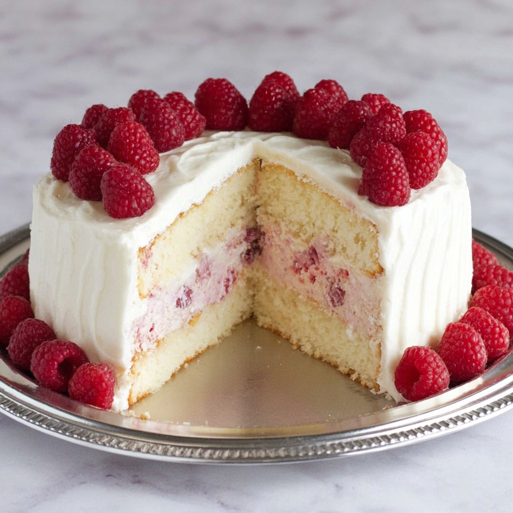 Raspberry Cream Cheese Layer Cake Recipe - Recipe Image