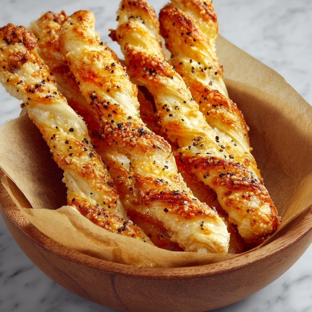 Puff Pastry Cheese Straws with White Cheddar and Black Pepper Recipe - Recipe Image