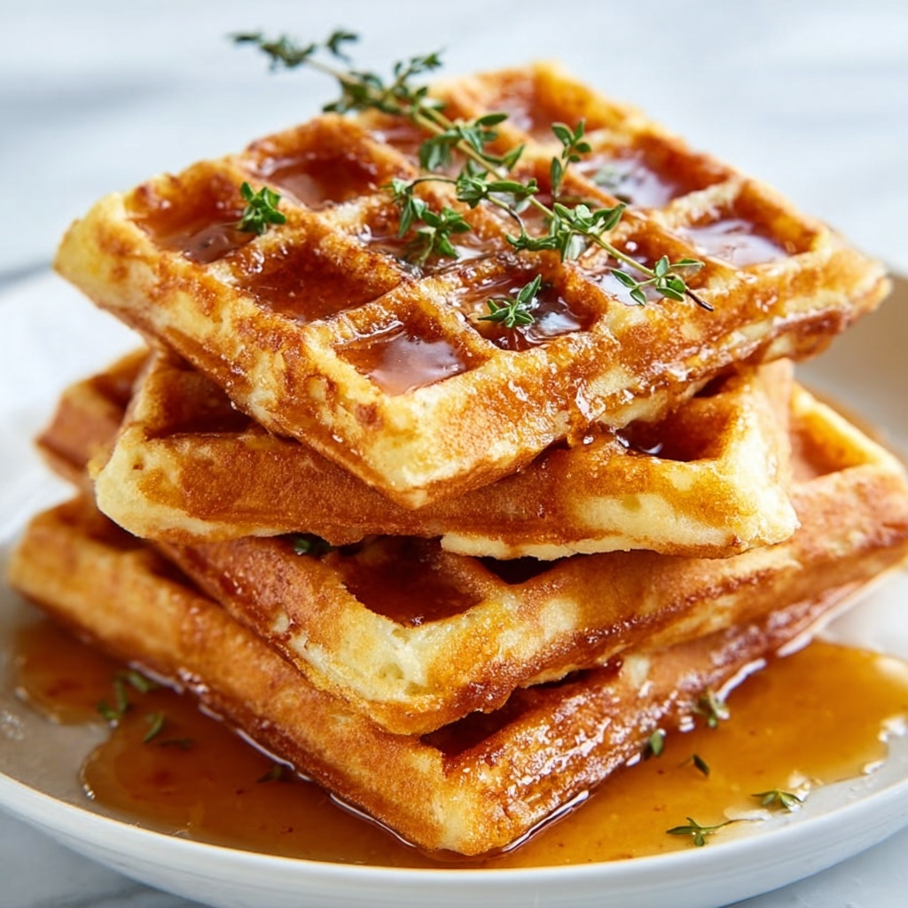 Cornbread Waffle Bites with Smoked Gouda and Honey Recipe - Recipe Image