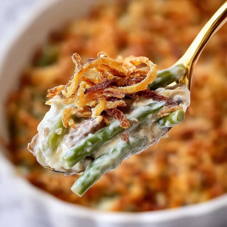 Cheesy Mushroom and Onion Green Bean Casserole Recipe