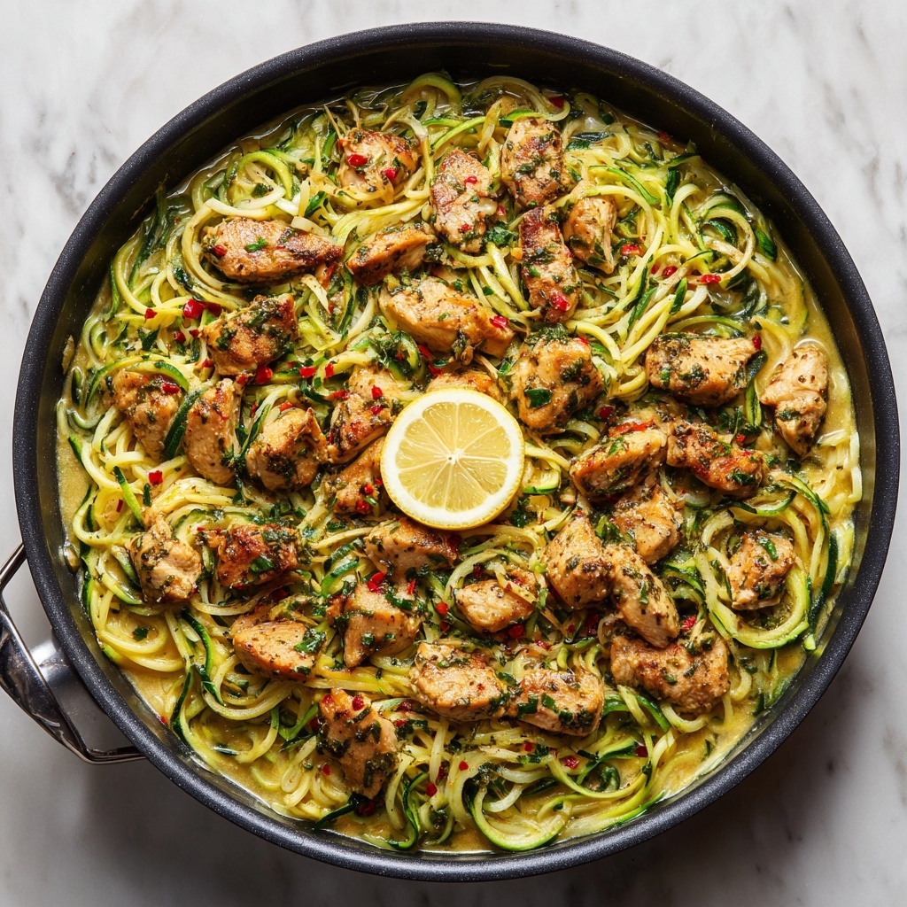 Lemon Garlic Chicken Zoodles Recipe - Recipe Image