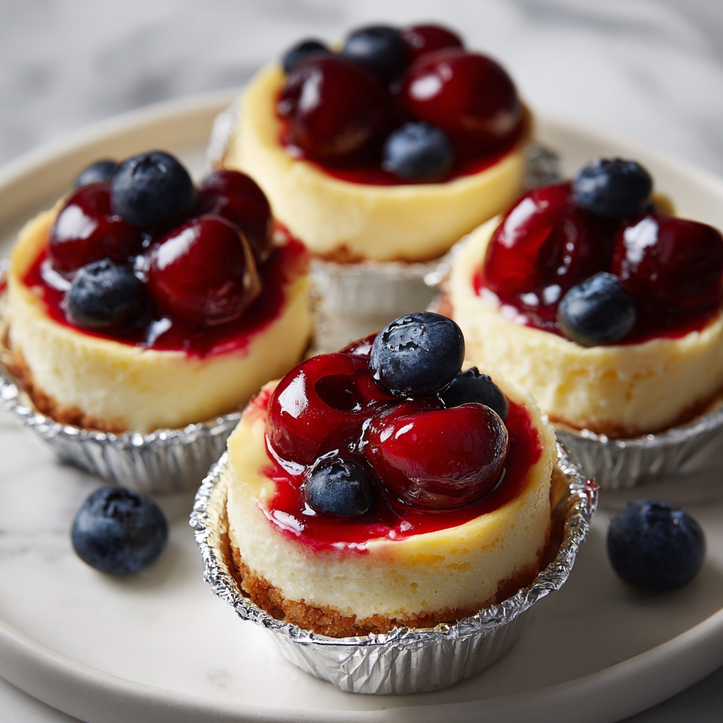 Mini Cheesecakes with Vanilla Wafer Crust Recipe - Recipe Image