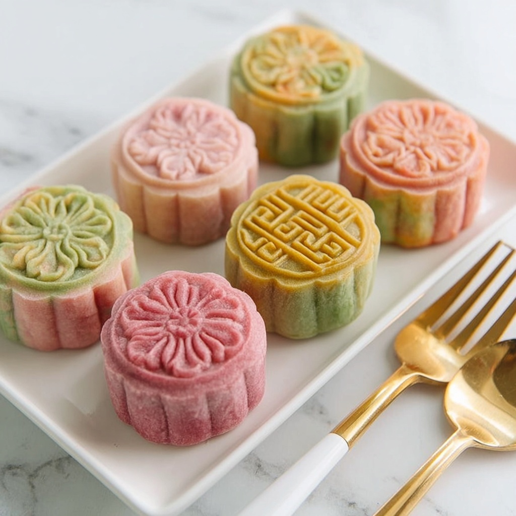 Strawberry Snow Skin Mooncakes Recipe - Recipe Image