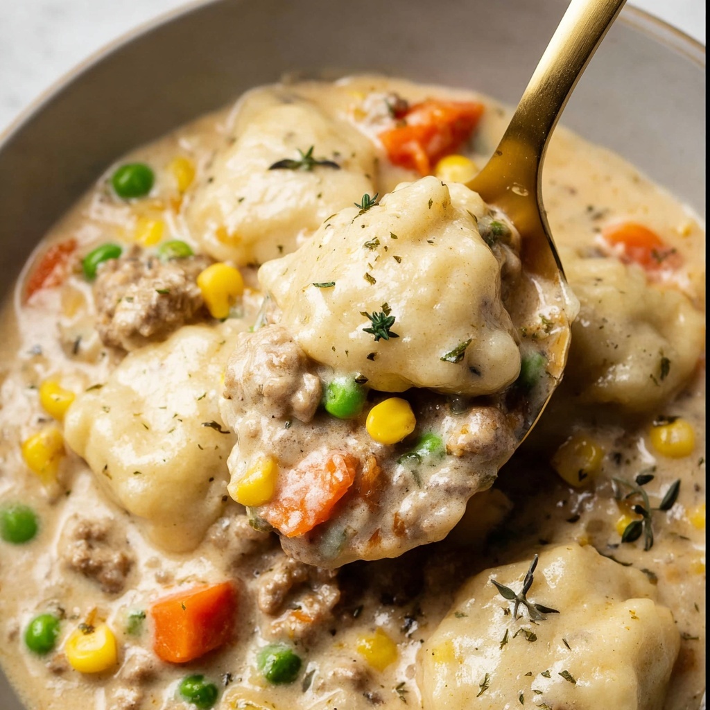 Ground Beef and Dumplings Soup Recipe - Recipe Image
