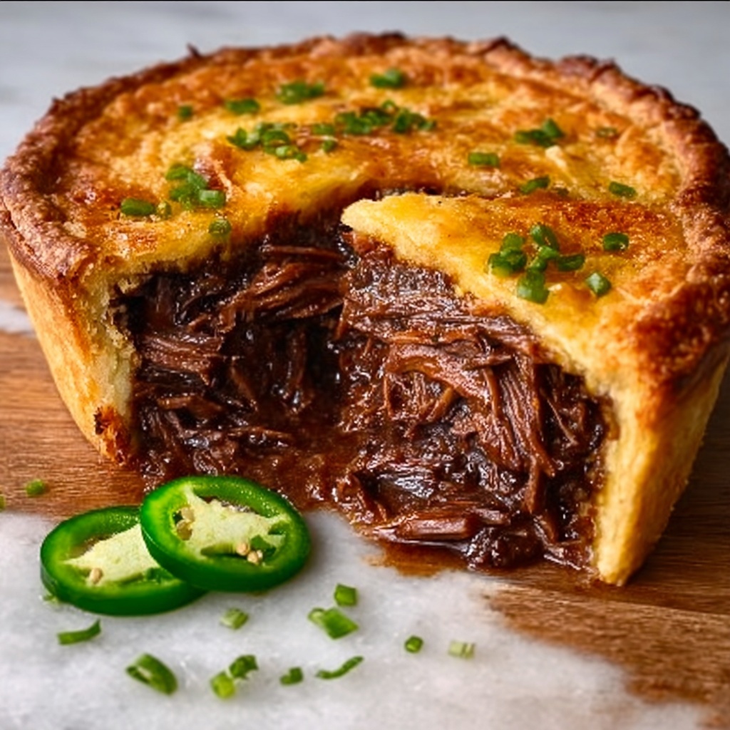 Spicy Jalapeño and Cheese Beef Pie with Leftover Brisket Recipe - Recipe Image
