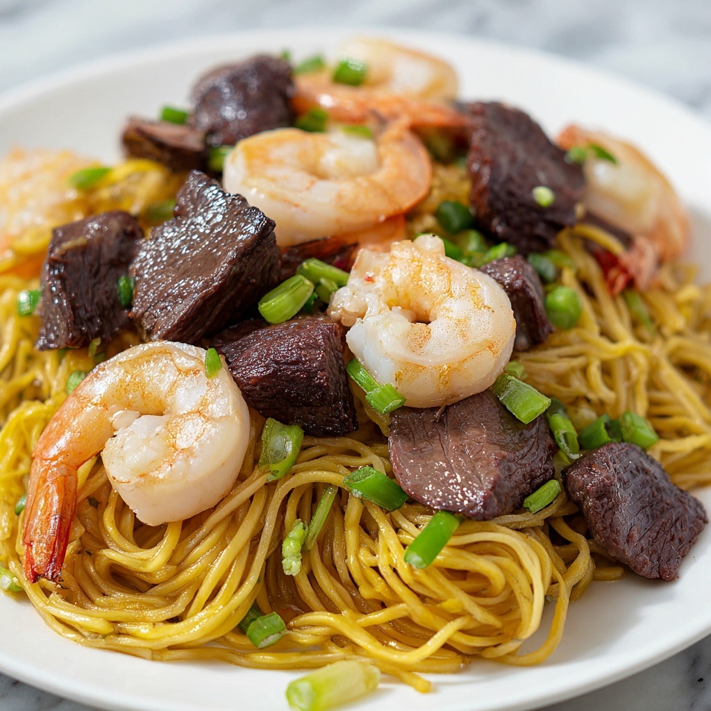 Steak Shrimp Noodles Recipe - Recipe Image