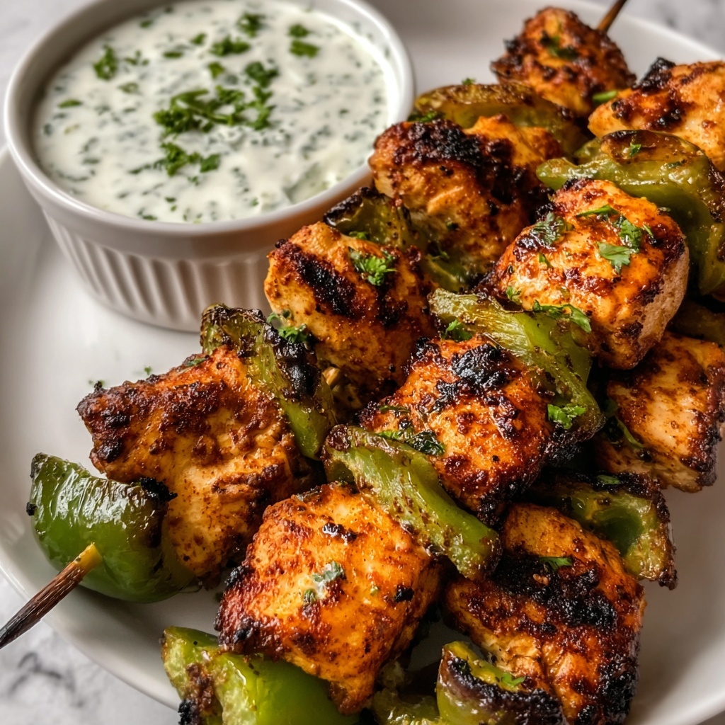Spicy Honey Jalapeño Chicken Skewers with Cilantro Lime Dip Recipe - Recipe Image