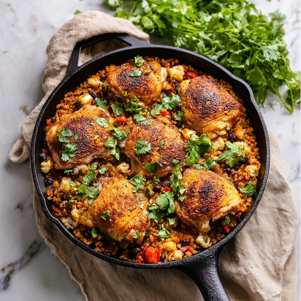 Salsa Chicken and Cauliflower Rice Skillet Recipe - Recipe Image