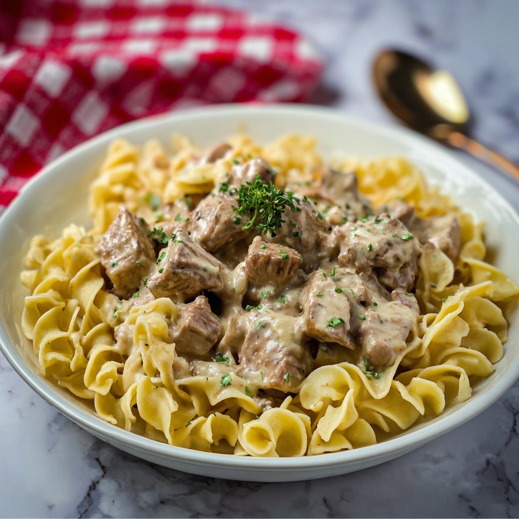 Easy Crockpot Cheesy Beef and Noodles Recipe - Recipe Image