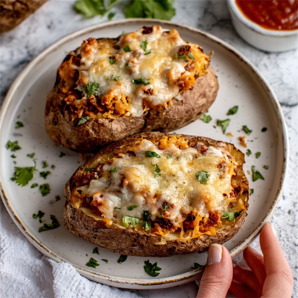 Stuffed Sweet Potatoes with Black Beans, Corn, and Melty Cheese Recipe - Recipe Image