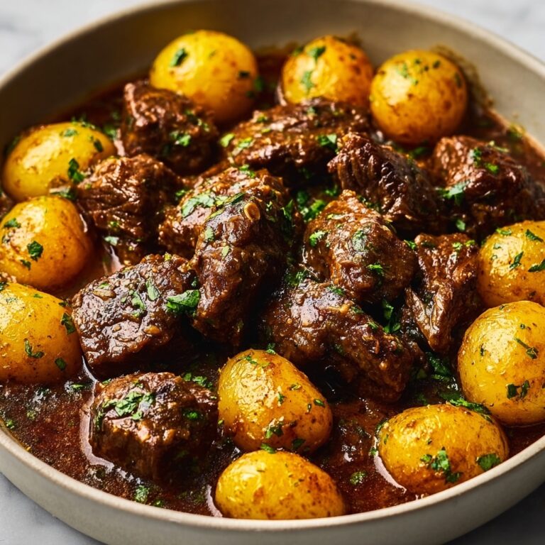 Slow Cooker Garlic Butter Beef Bites & Potatoes Recipe