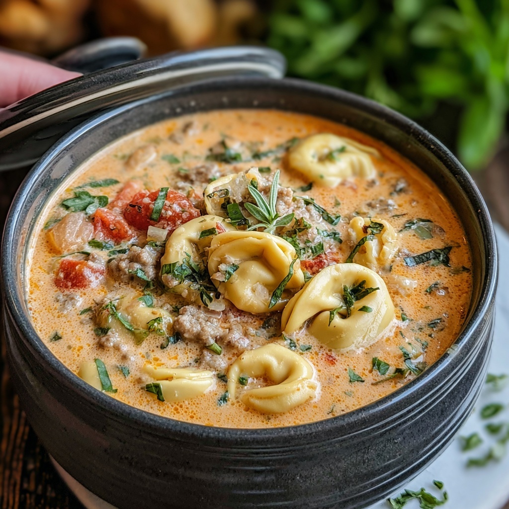 Slow Cooker Creamy Tortellini Soup Recipe - Recipe Image
