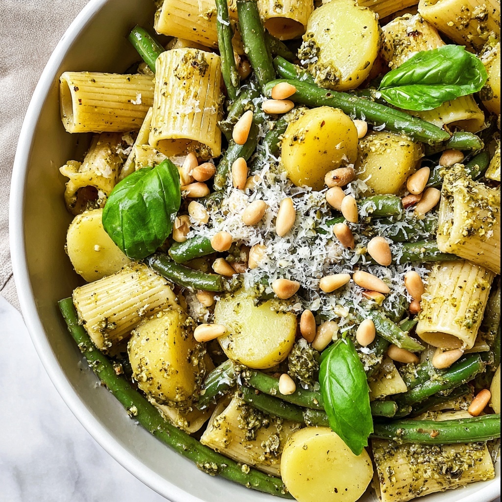 Pesto Pasta with Potatoes and Green Beans Recipe - Recipe Image