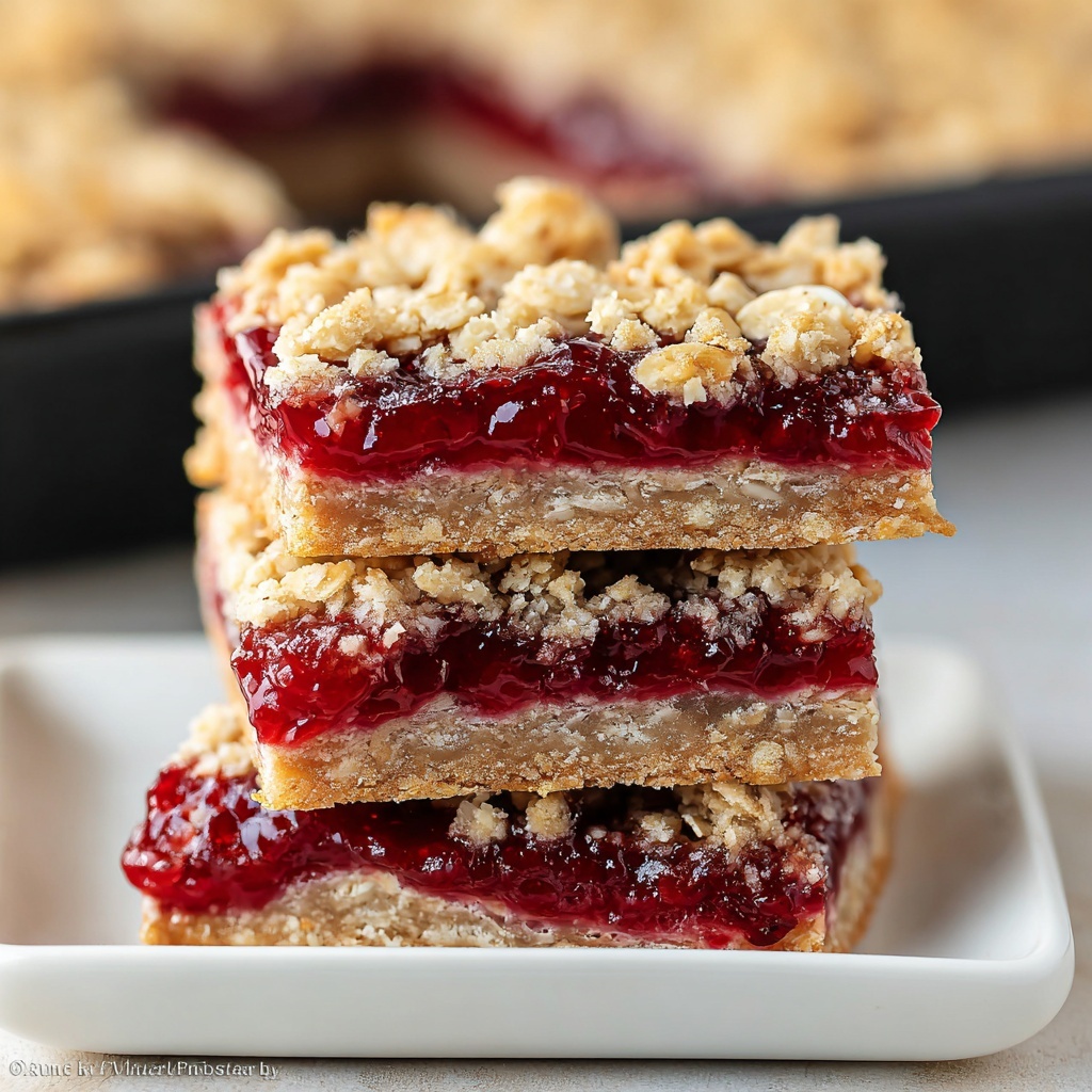 Strawberry Oatmeal Jam Bars Recipe - Recipe Image