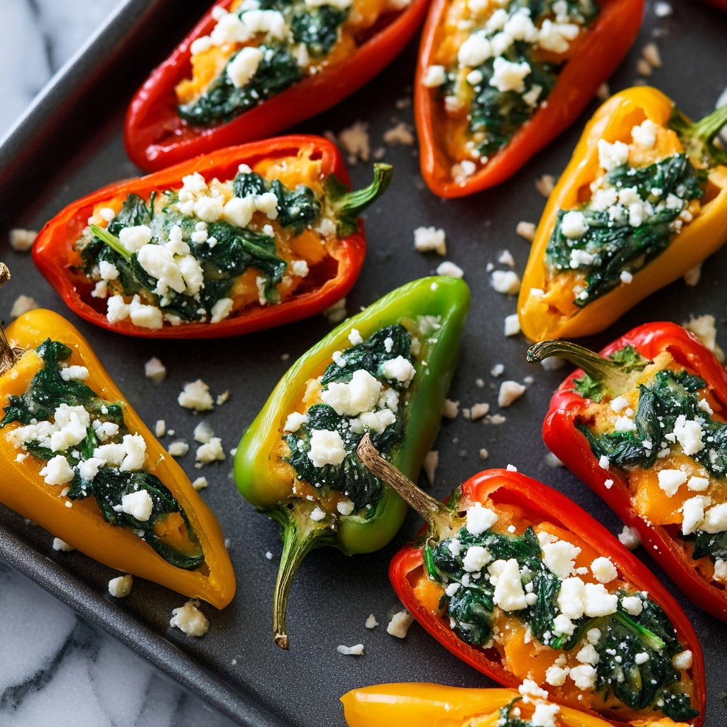 Spinach and Feta Stuffed Mini Peppers Recipe - Recipe Image