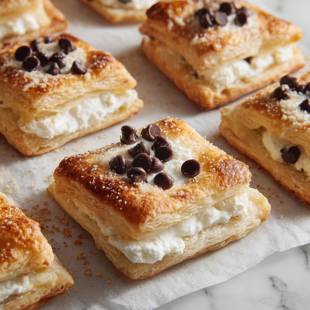 Ricotta Chocolate Chip Puff Pastry Squares Recipe - Recipe Image