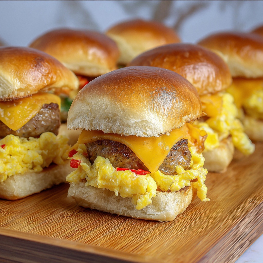 Hawaiian Roll Breakfast Sliders with Sausage, Egg & Cheese Recipe - Recipe Image
