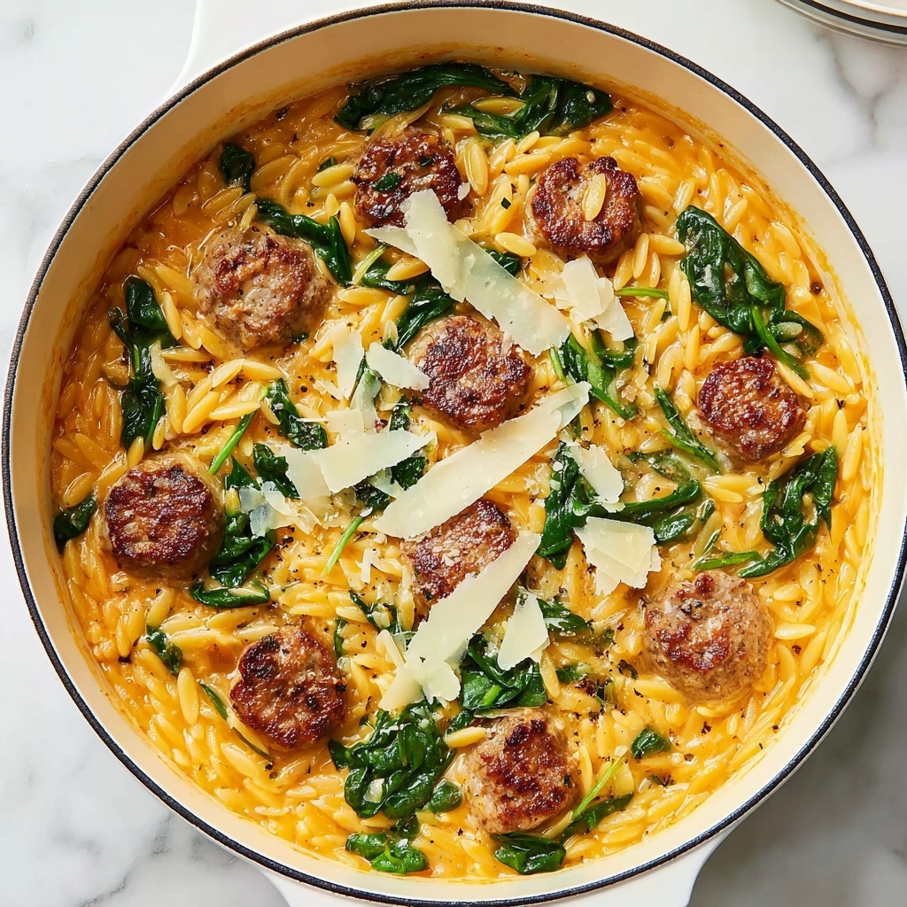 One Pan Chicken Sausage and Orzo Recipe - Recipe Image