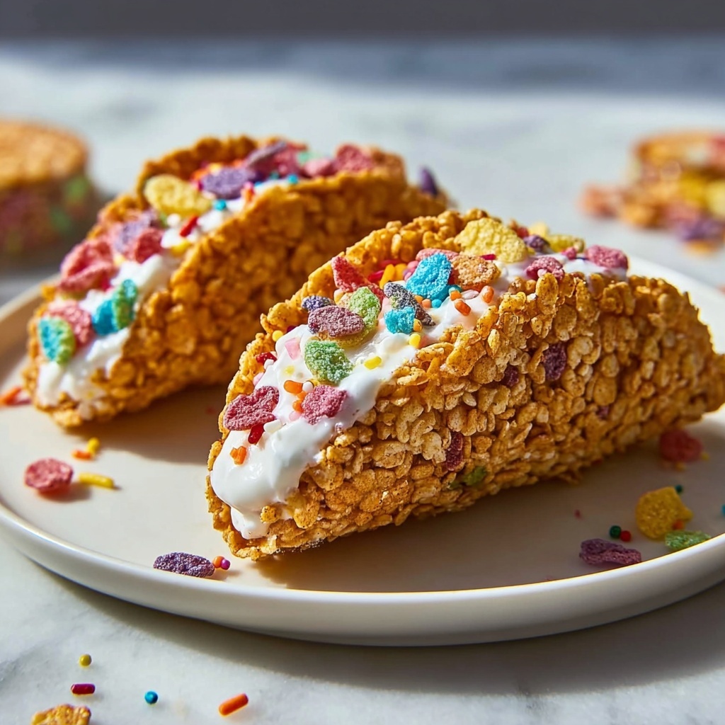 Fruity Pebbles Cheesecake Tacos Recipe - Recipe Image